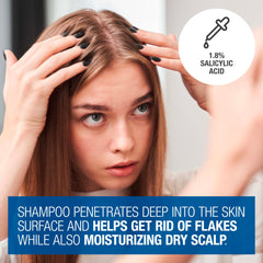 Neutrogena Scalp Therapy shampoo lather demonstrates cleansing for flaky scalp.