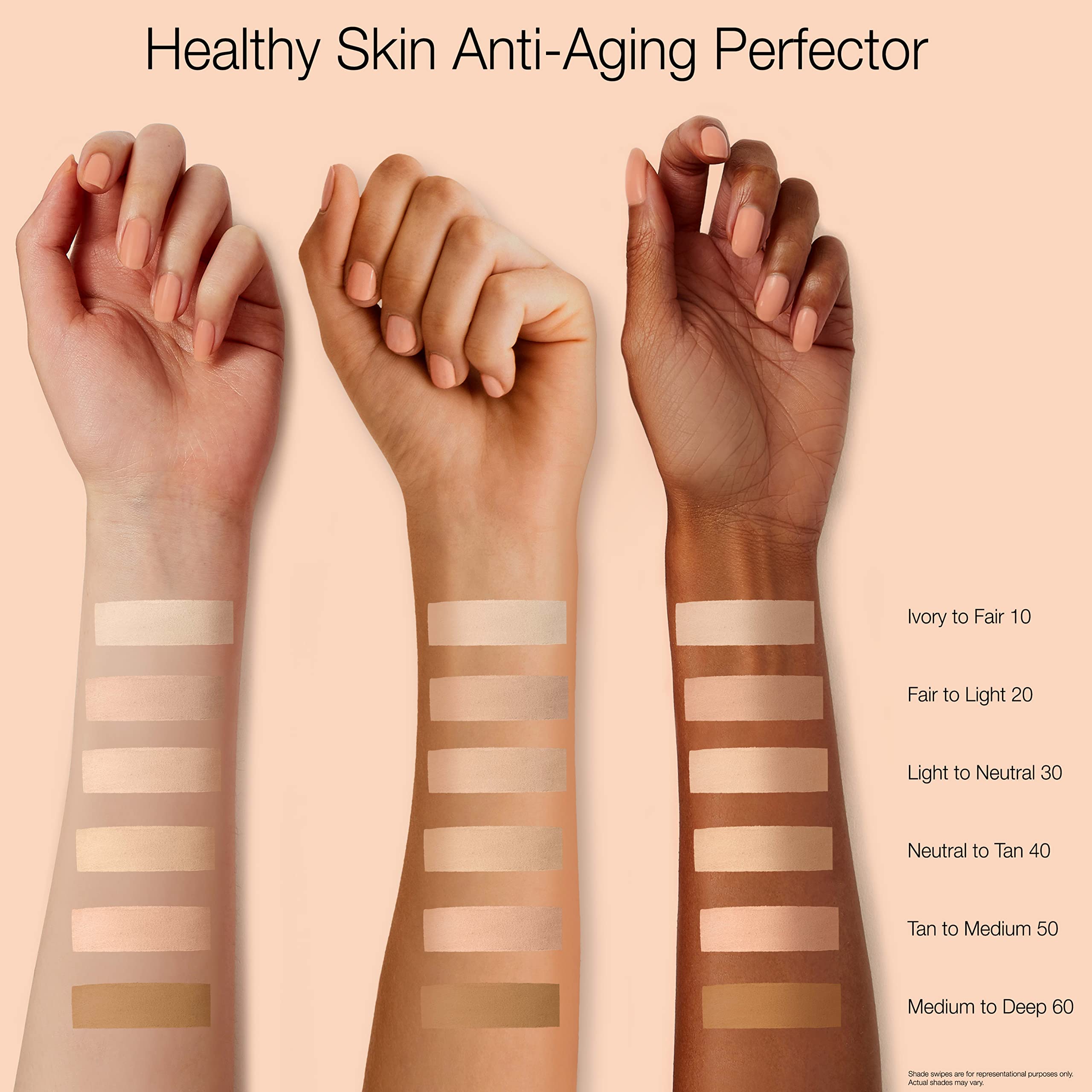 Shade 30 Light to Neutral swatch on forearm, illustrating a seamless color match for many tones.