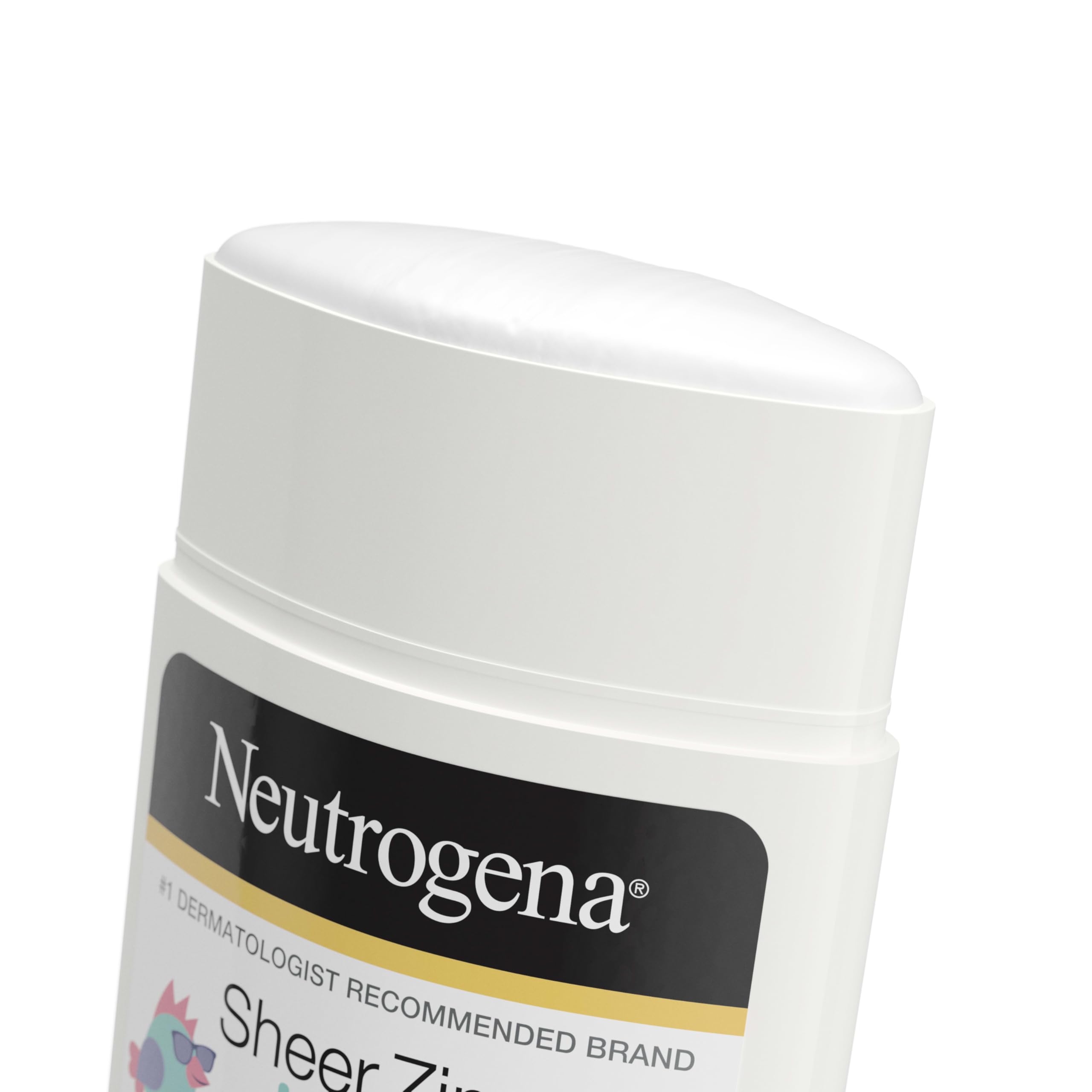 Neutrogena Sheer Zinc Kids Sunscreen Stick applied to the face in a gentle glide