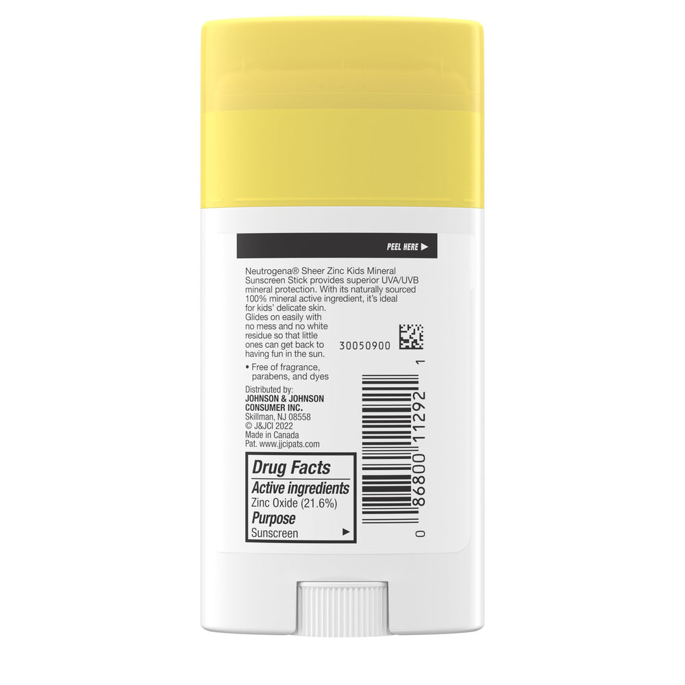 Neutrogena Sheer Zinc Kids Sunscreen Stick travel size fits in bags