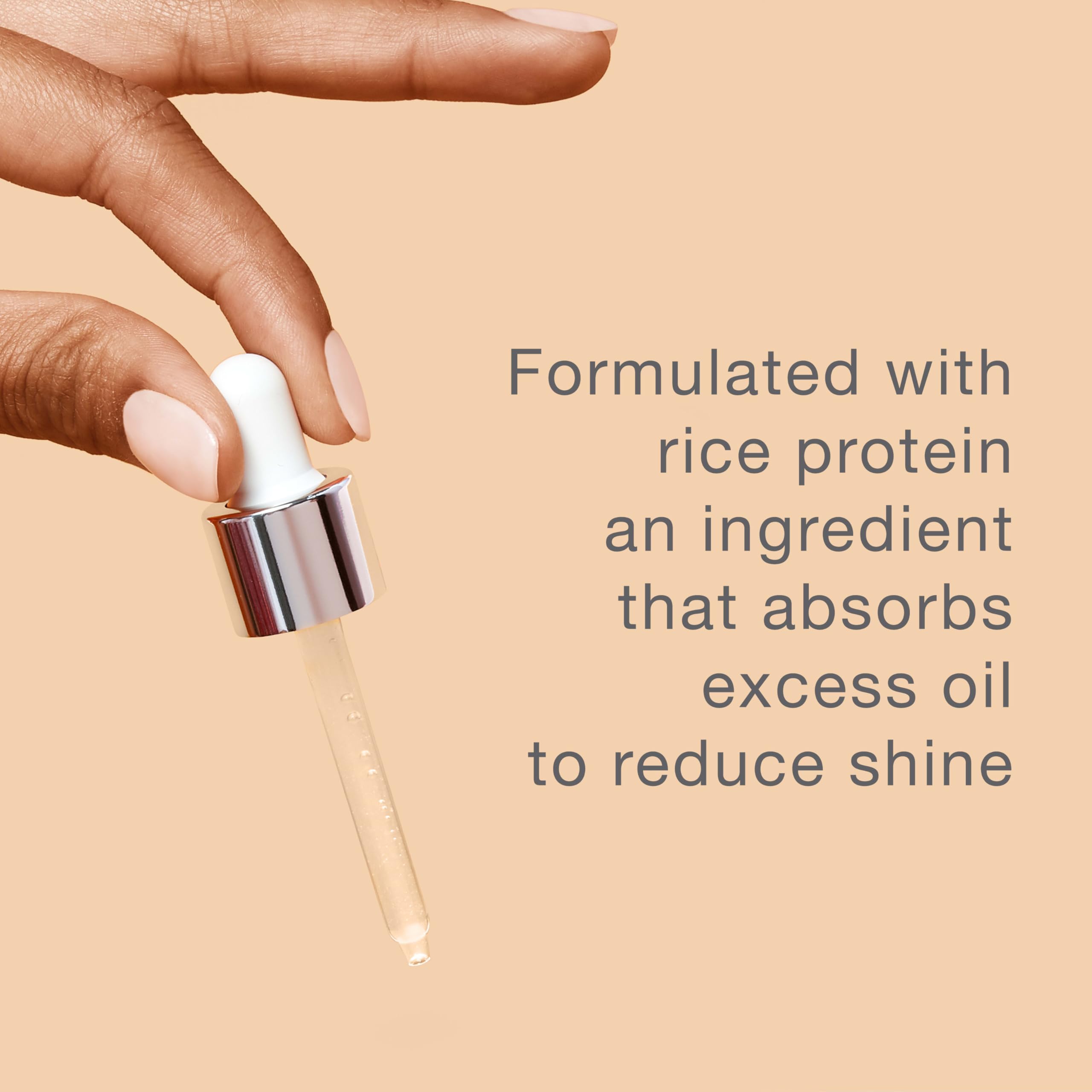 Neutrogena Shine Control rice protein closeup highlights gentle oil absorption.