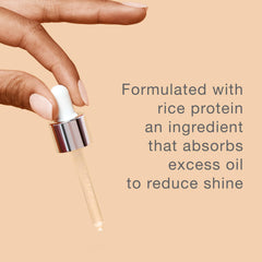 Neutrogena Shine Control rice protein closeup highlights gentle oil absorption.