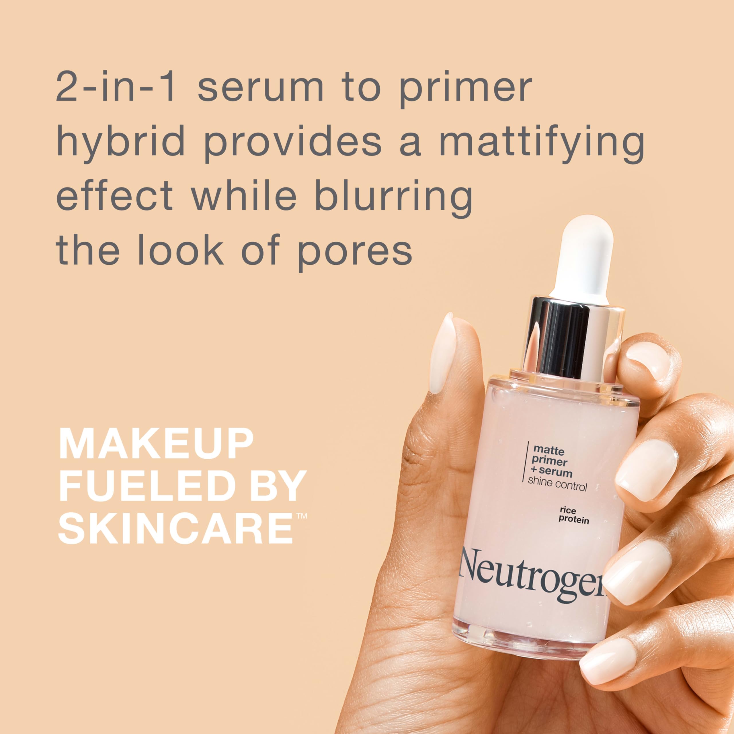 Neutrogena Shine Control serum pump application demonstrates quick, lightweight priming.