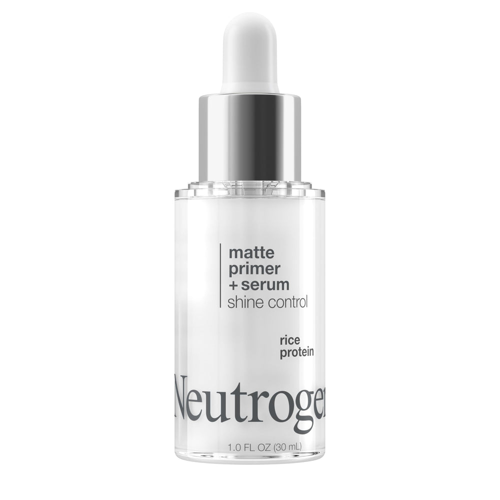 Neutrogena Shine Control two-in-one hybrid bottle emphasizes dual skincare and makeup benefits.