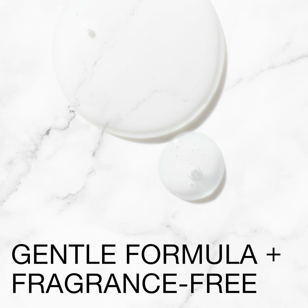 Neutrogena Skin Perfecting exfoliant pore closeup highlights decongested-looking skin texture