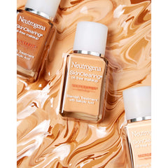 Liquid texture of Neutrogena SkinClearing foundation on skin.