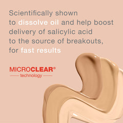 Neutrogena SkinClearing with MicroClear technology highlights blemish-fighting action.