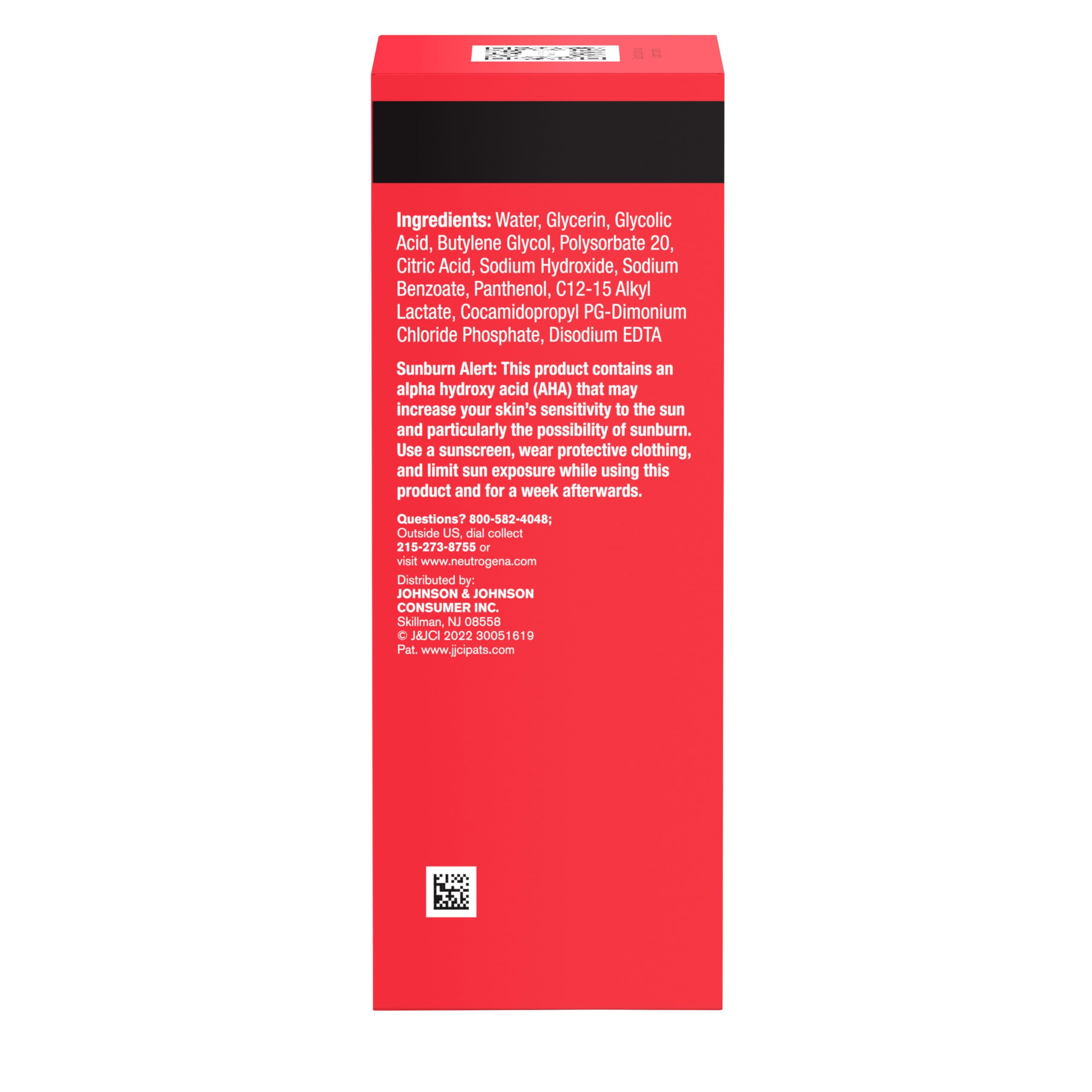 Neutrogena Stubborn Texture liquid exfoliant on oily-skin surface for oil control