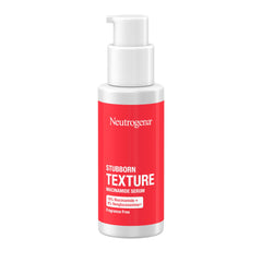 Neutrogena Stubborn Texture Serum label close-up highlights fragrance-free formula