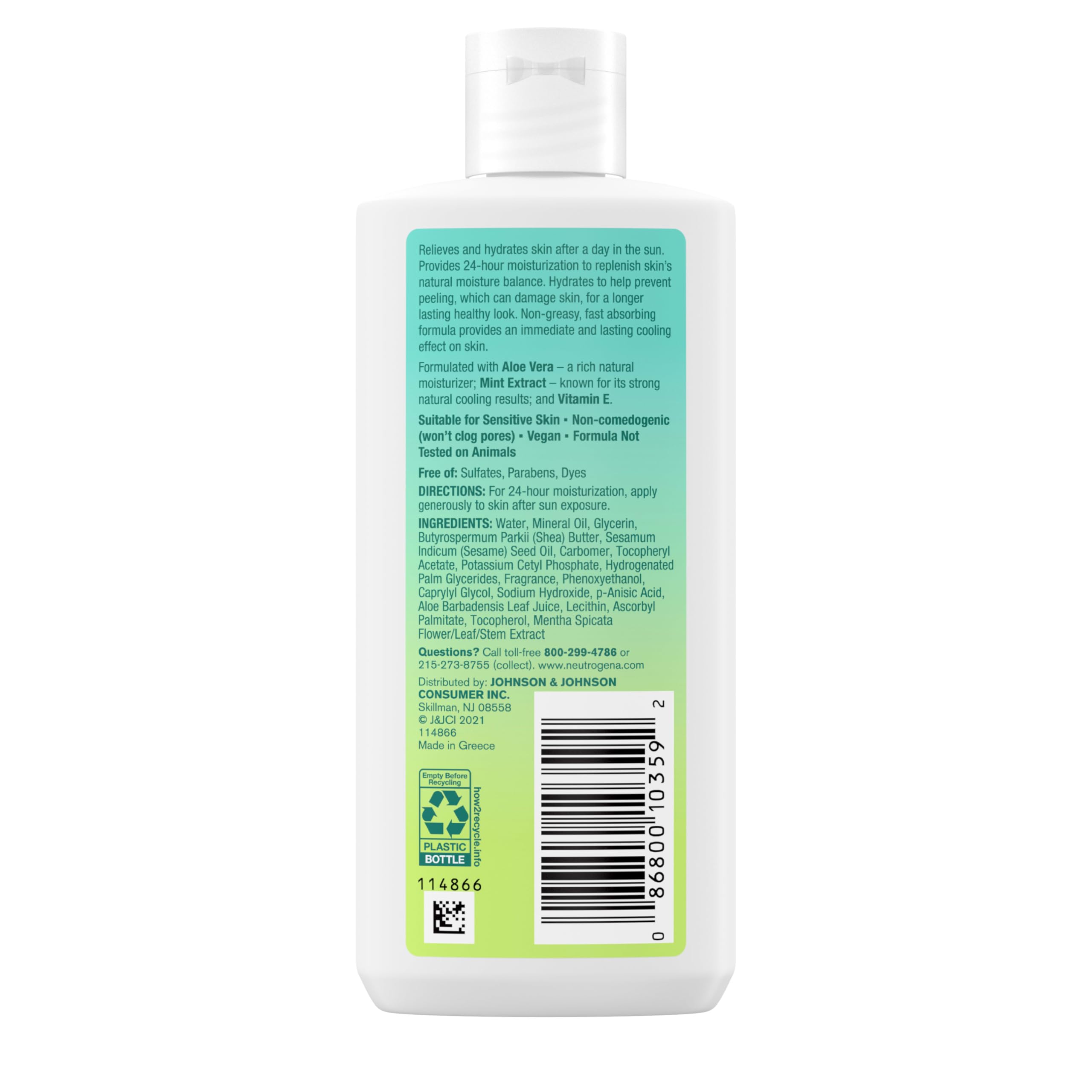 Neutrogena Sun Rescue vegan, paraben-free after-sun care option
