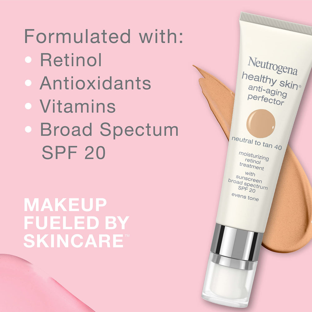 Neutrogena Tinted Moisturizer on a hand, showing sheer coverage for a natural, dewy finish.