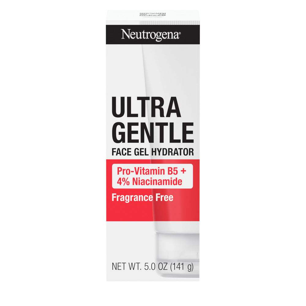 Neutrogena Ultra Gentle Face Gel Hydrator jar showcases soothing formula for sensitive acne-prone skin.