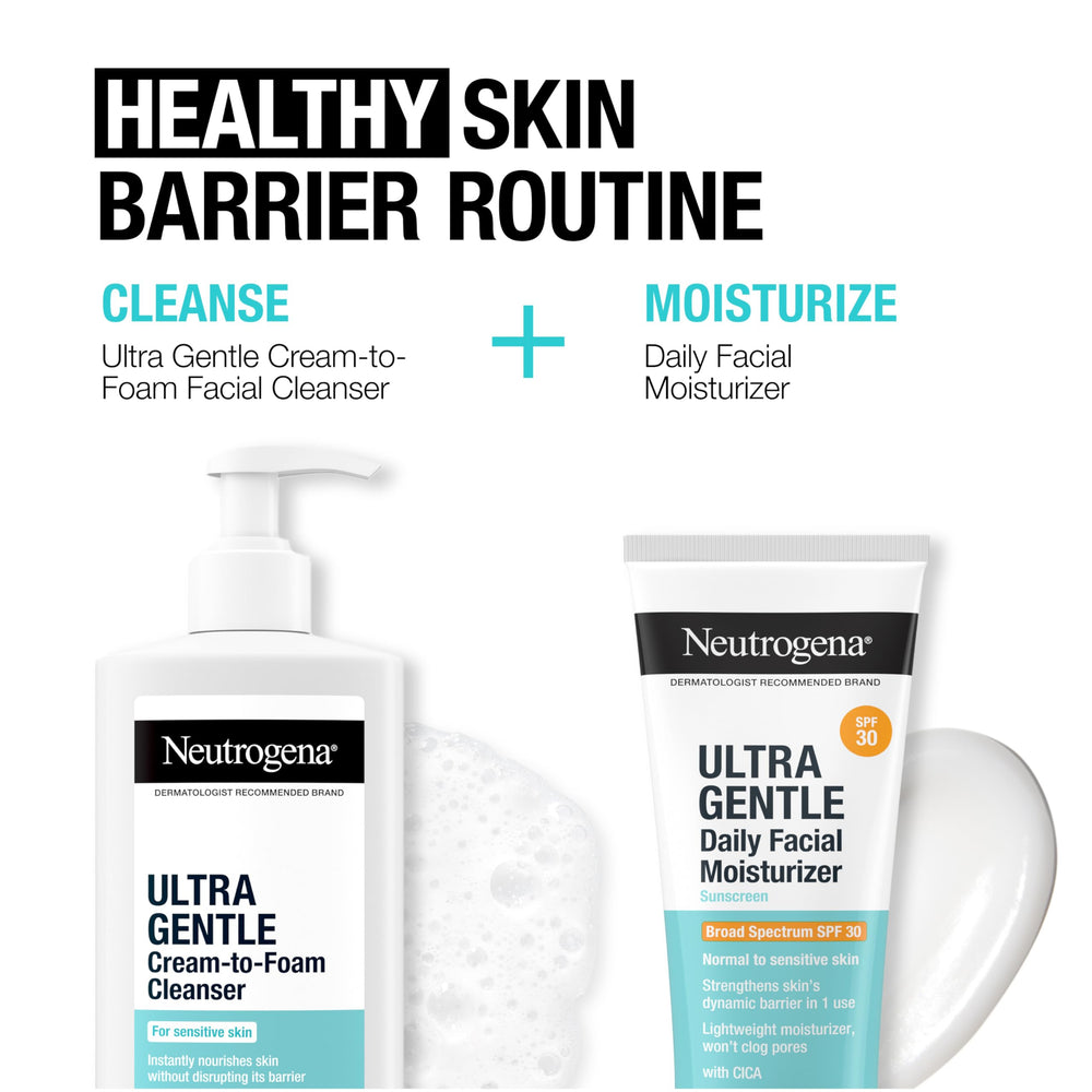 Neutrogena SPF30 bottle and label highlighting broad spectrum protection.