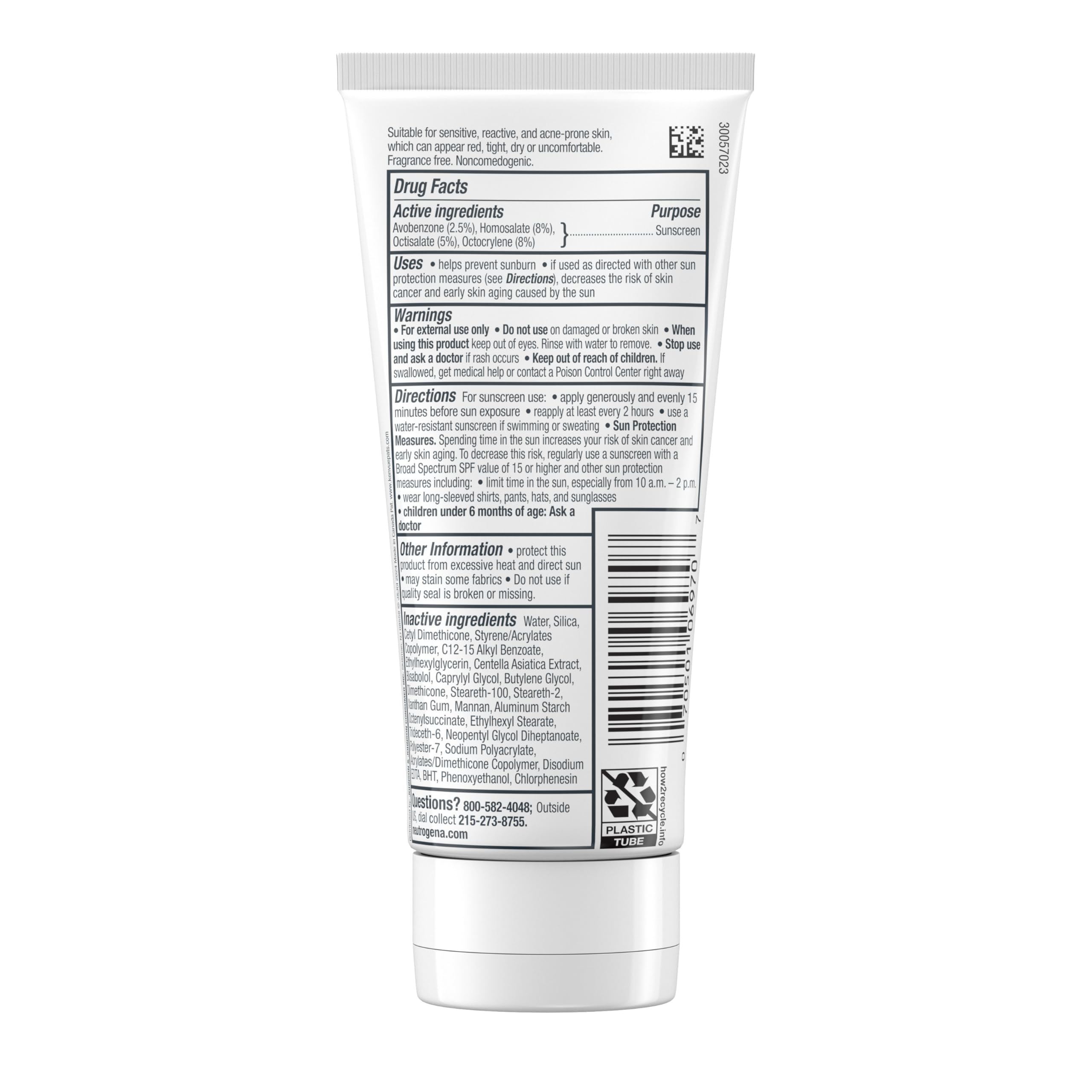 Neutrogena SPF30 sunscreen in-use shot, showing lightweight, non-greasy finish.