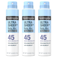 Neutrogena Ultra Sheer Body Mist Sunscreen Spray SPF45 pack3 for convenient outdoor protection