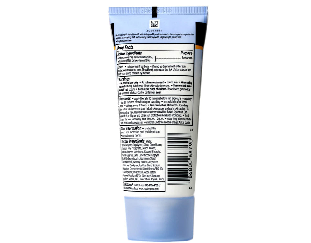 Neutrogena Ultra Sheer Dry-Touch sunscreen on skin during outdoor activity.