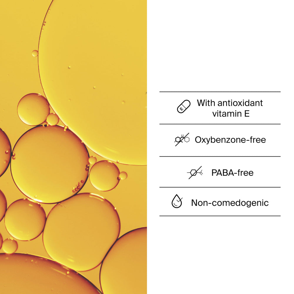 Neutrogena Ultra Sheer label closeup ingredients showing Helioplex and vitamin E benefits