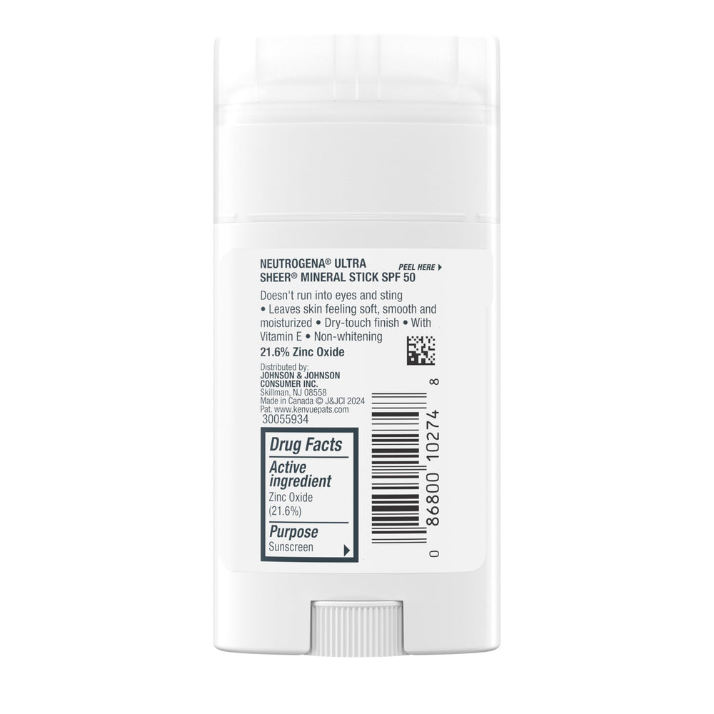 Neutrogena Ultra Sheer Mineral Sunscreen Stick in dermatologist-recommended routine