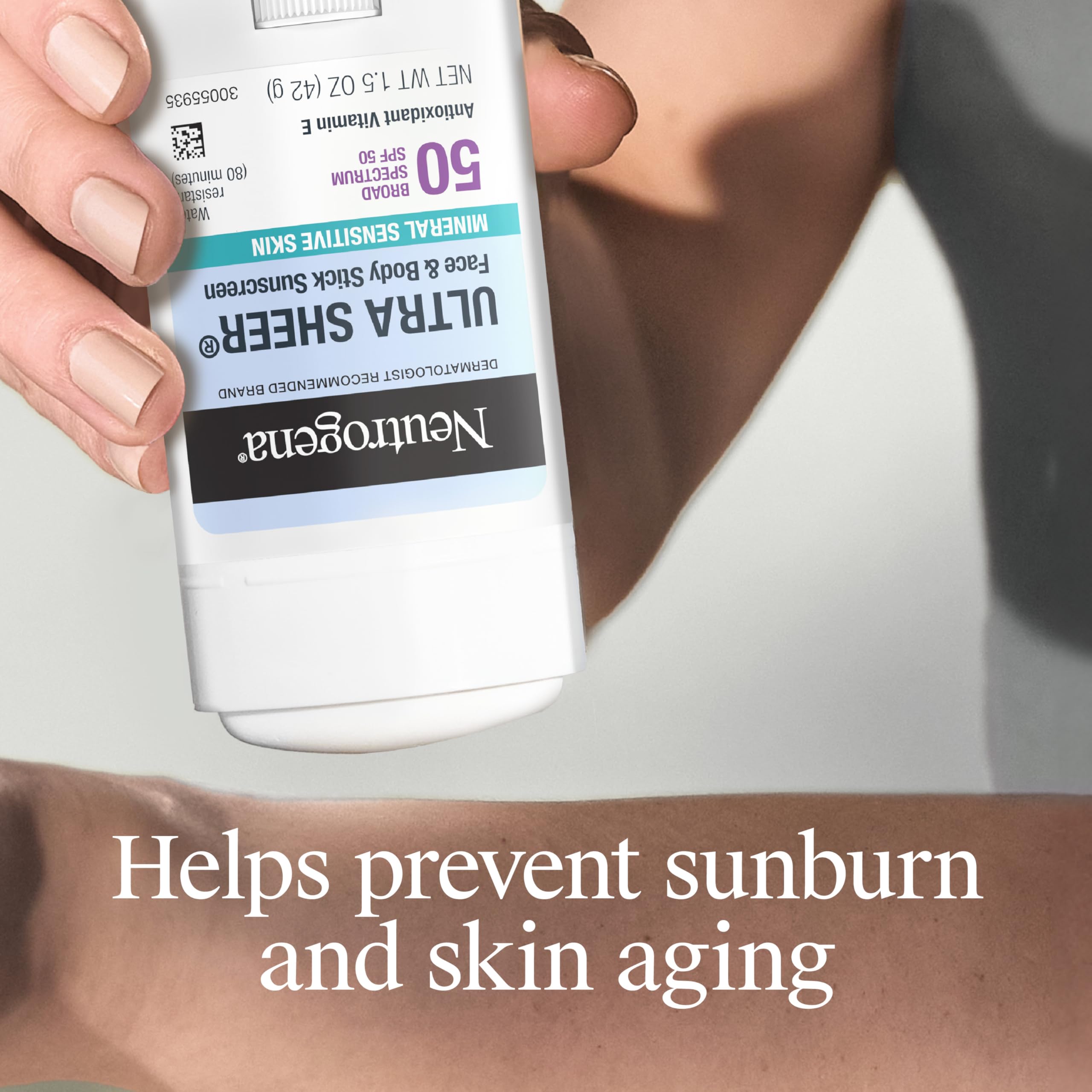 Neutrogena Ultra Sheer Mineral Sunscreen Stick highlights zinc oxide presence