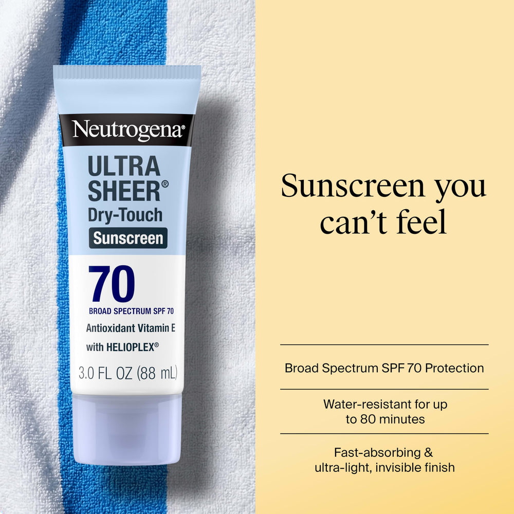 Neutrogena Ultra Sheer texture close-up demonstrating fast-absorbing matte feel