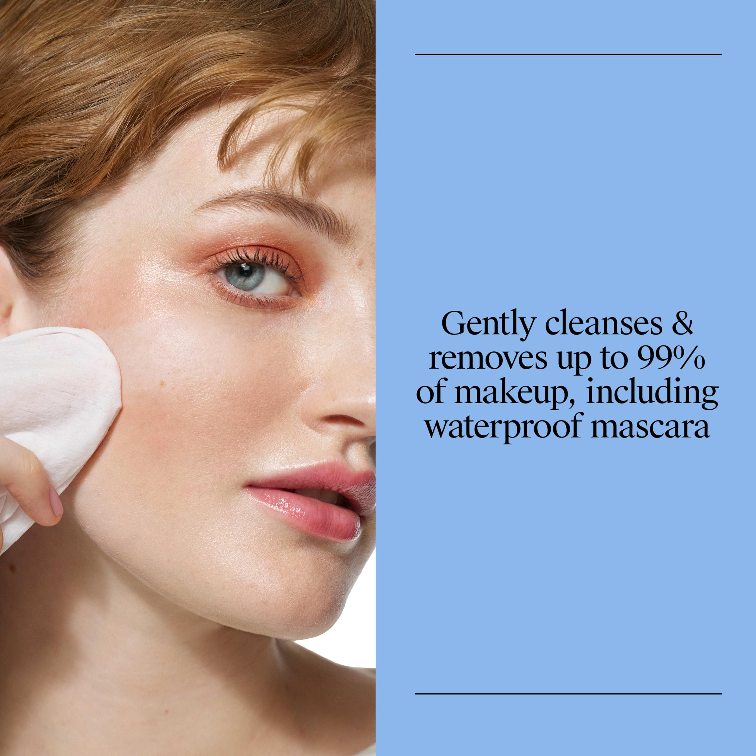 Neutrogena wipe texture close-up highlighting soft plant-based cloth benefit