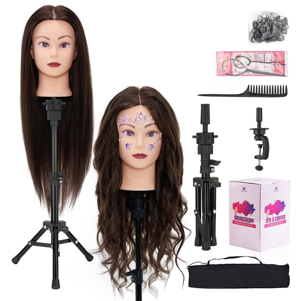 Neverland Beauty & Health 28in mannequin head with 80% real hair for realistic practice.