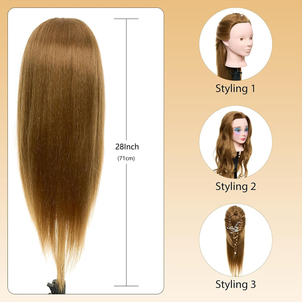Neverland 28-inch head on clamp stand enables hands-free hairstyling practice.