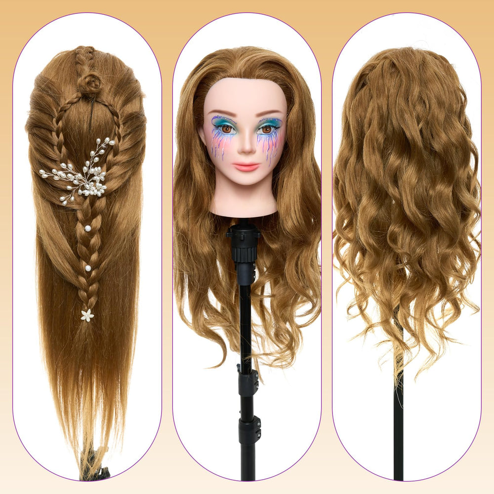 Neverland 28-inch head during makeup practice with hair-ready styling scenarios.