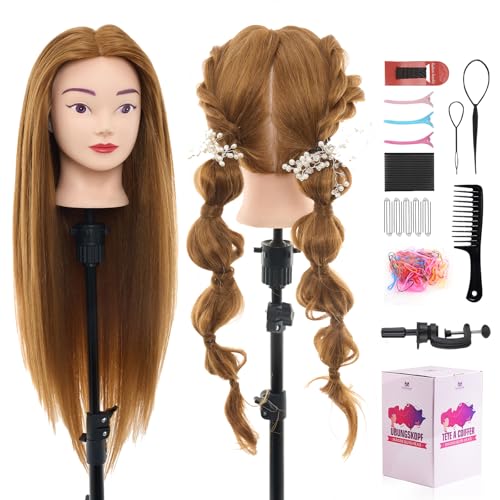 Neverland Beauty & Health 28-inch mannequin head with hair detail for realistic styling practice.