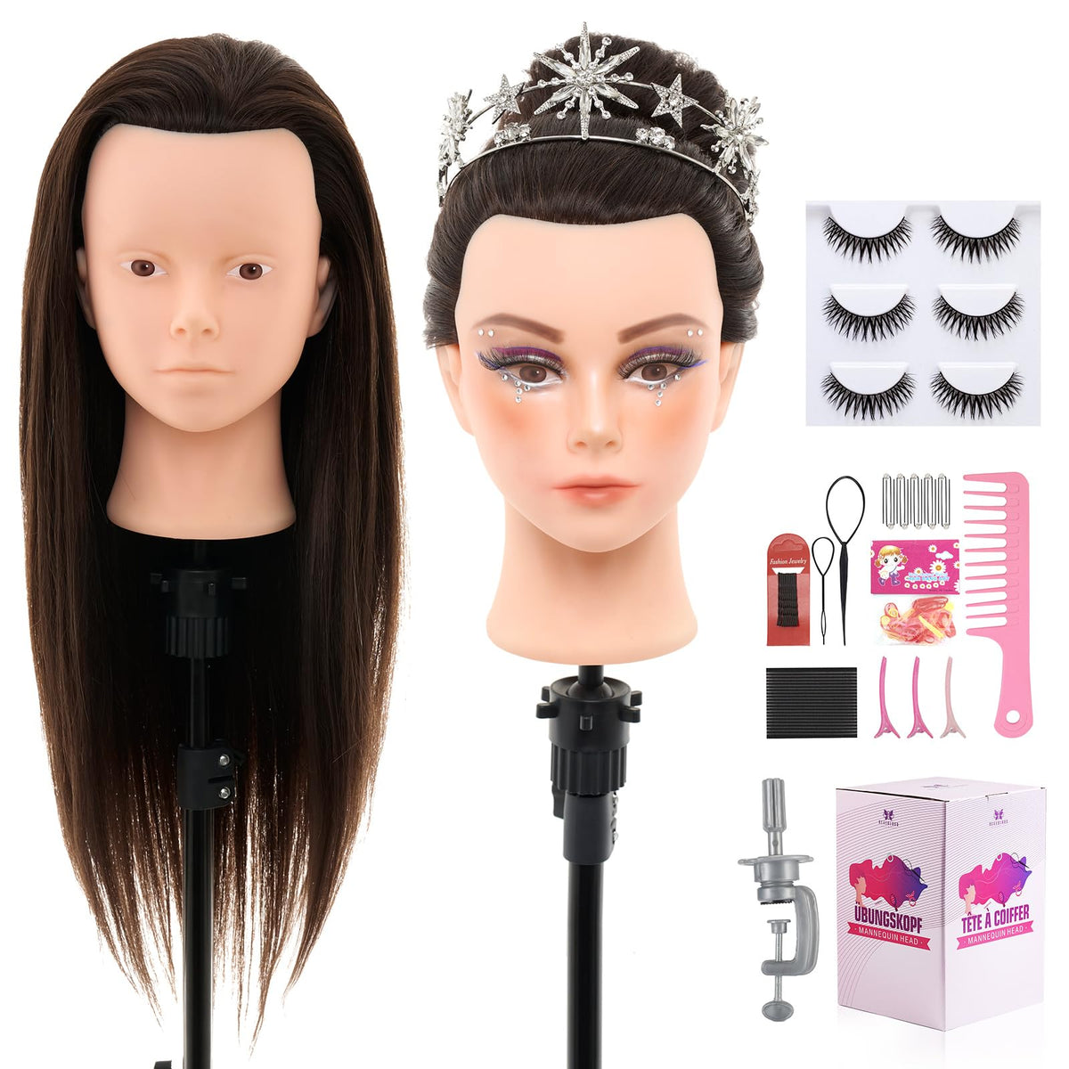 Neverland Beauty 28inch mannequin head with dense hair for braiding practice