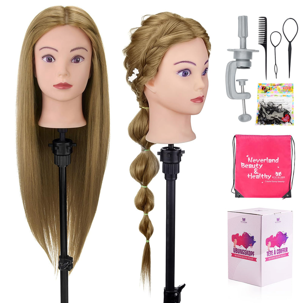 Neverland Beauty 28-inch mannequin head with real hair for precise styling practice.
