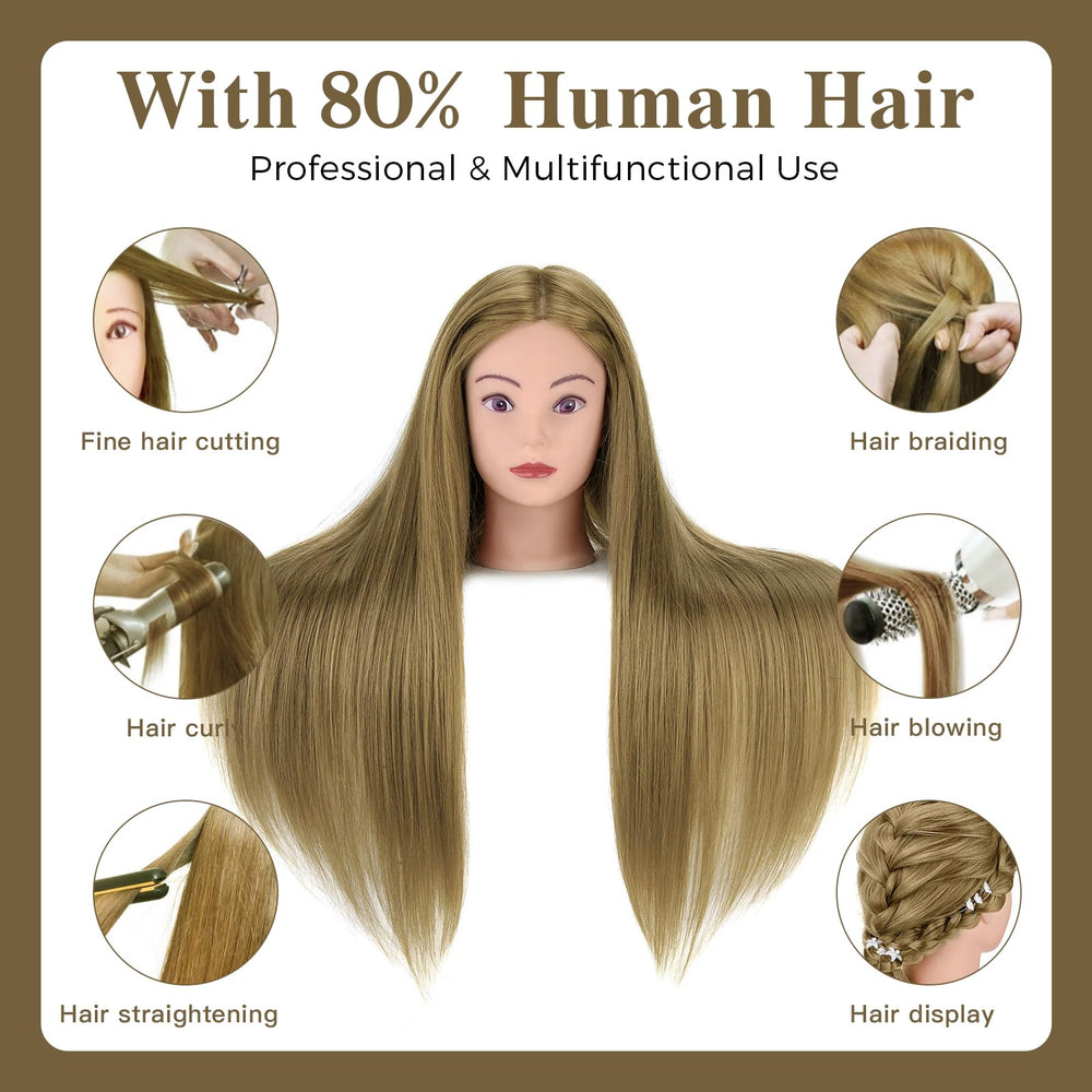 Neverland Beauty 80 percent real hair doll head ideal for braiding and technique mastery.