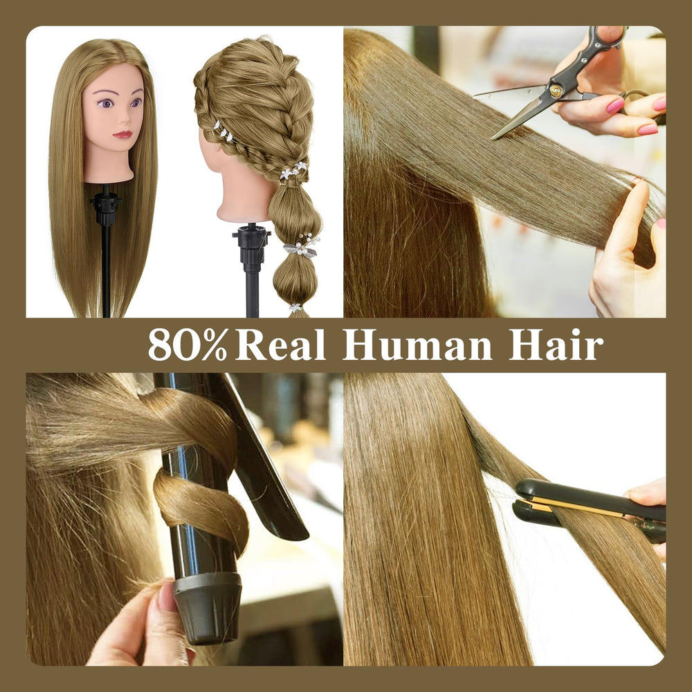 Neverland Beauty cosmetology mannequin head for braiding, curling, and heat styling practice.