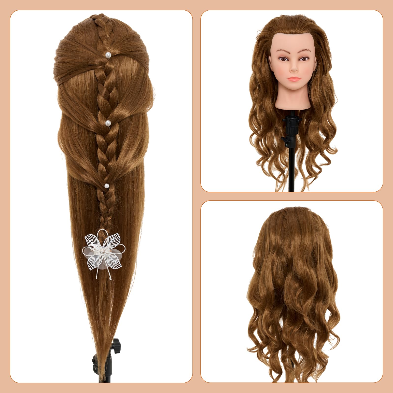 Neverland Beauty cosmetology mannequin head with table clamp offers stable practice setup