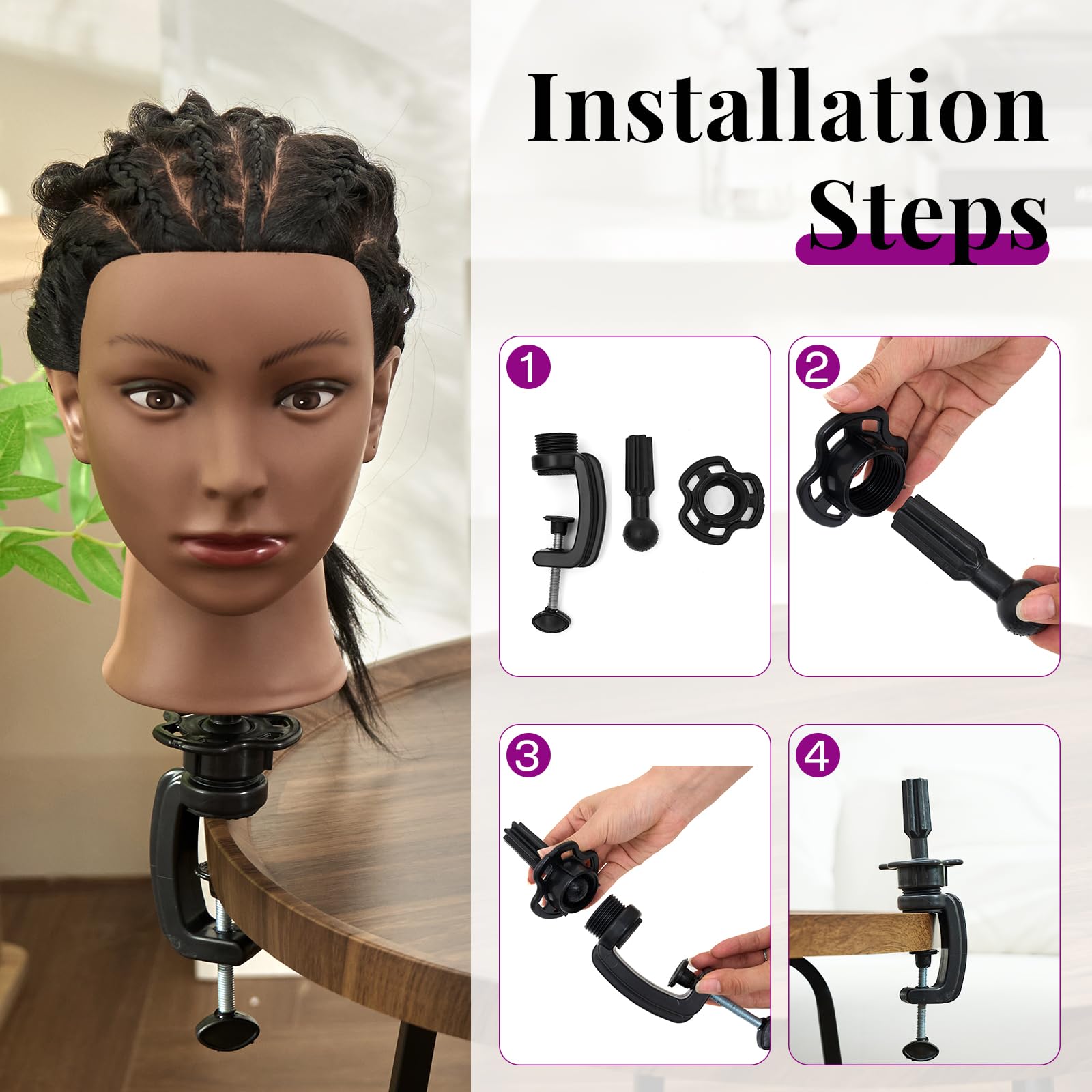 Neverland Beauty real-hair head used for cutting, setting, and curling practice.