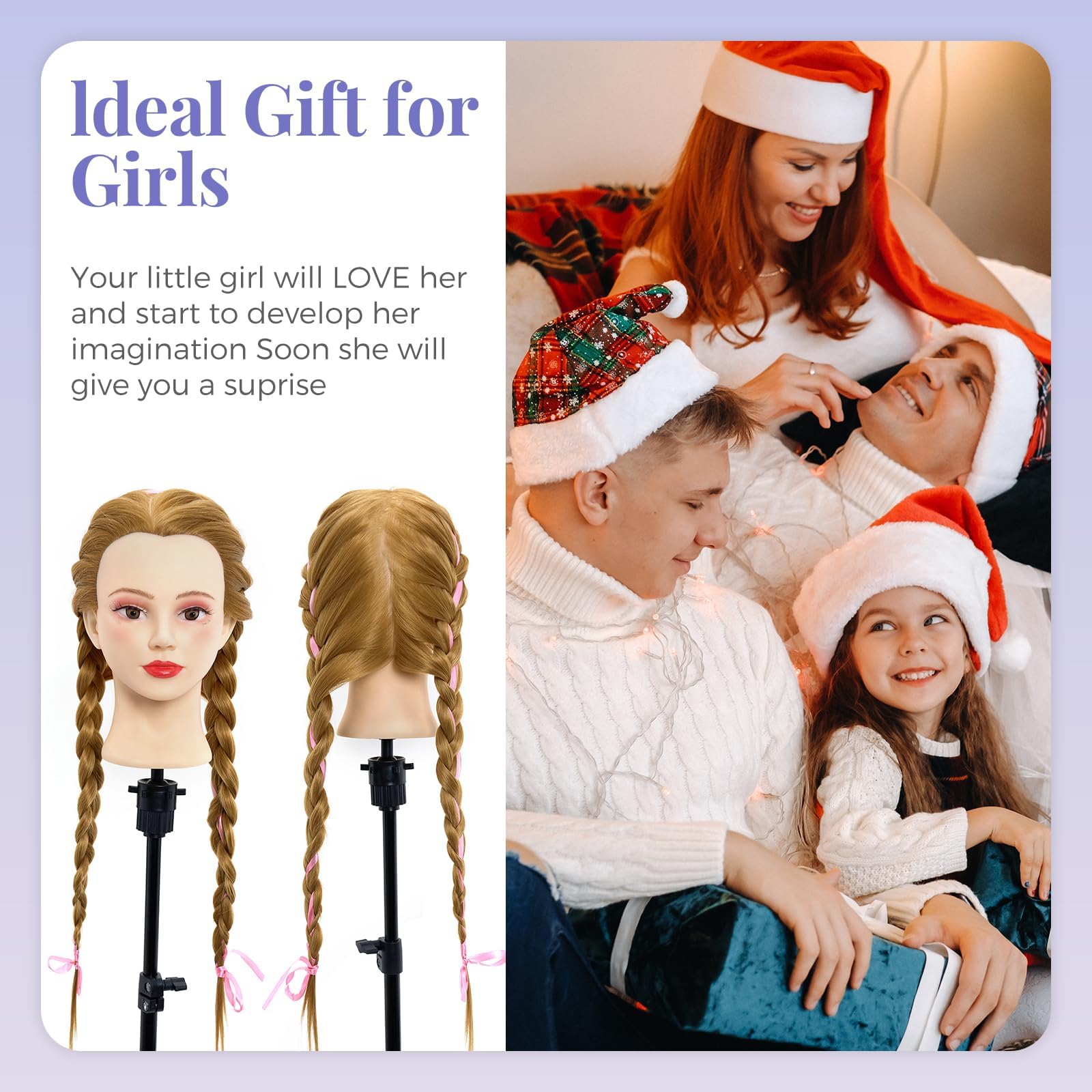 Neverland Beauty & Health display-ready head offering versatile styling ideas.