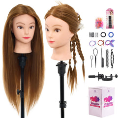 Neverland Beauty mannequin head with 28-inch 80% human hair for versatile styling practice.