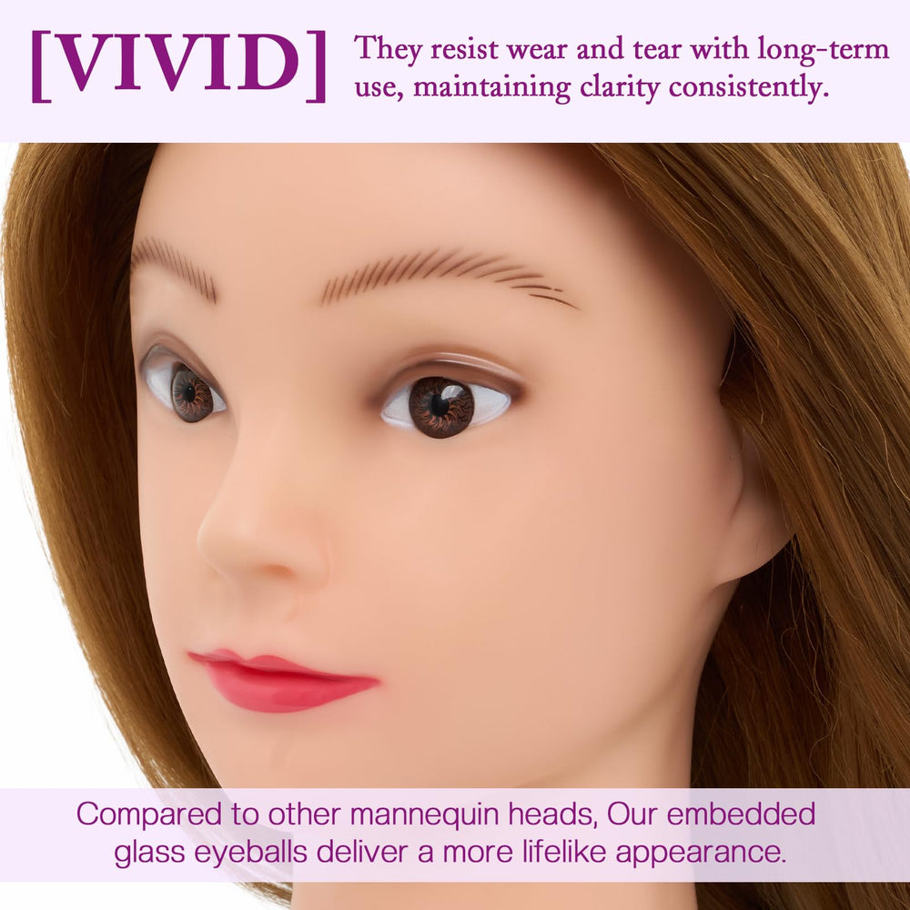 Neverland Beauty mannequin head for braiding and updos with soft, voluminous hair.