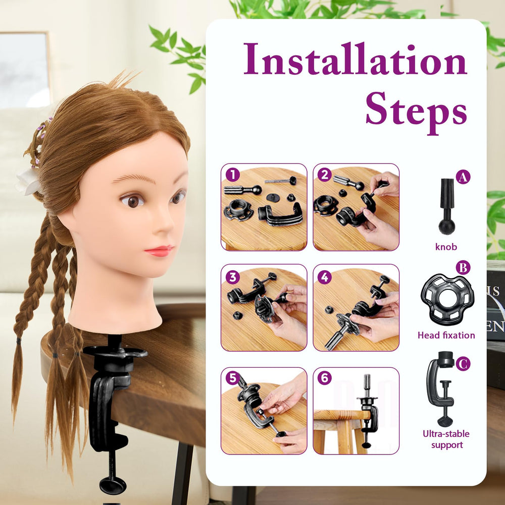 Neverland Beauty mannequin head comes with tools pack for complete styling sessions.