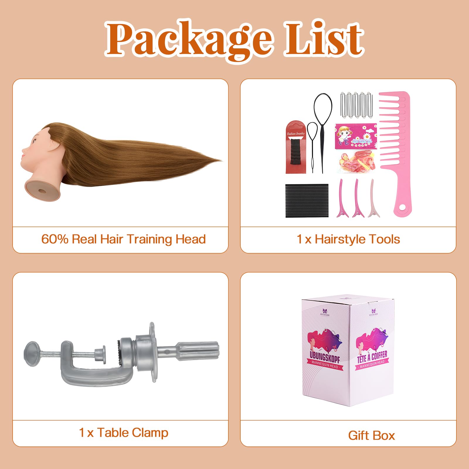 Neverland Beauty mannequin head hair is washable for easy maintenance