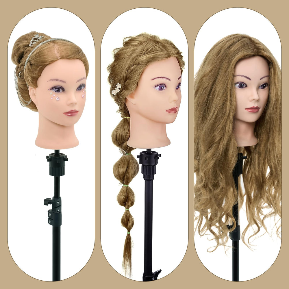 Neverland Beauty multipurpose hair dressing head for curling, cutting, and styling practice.