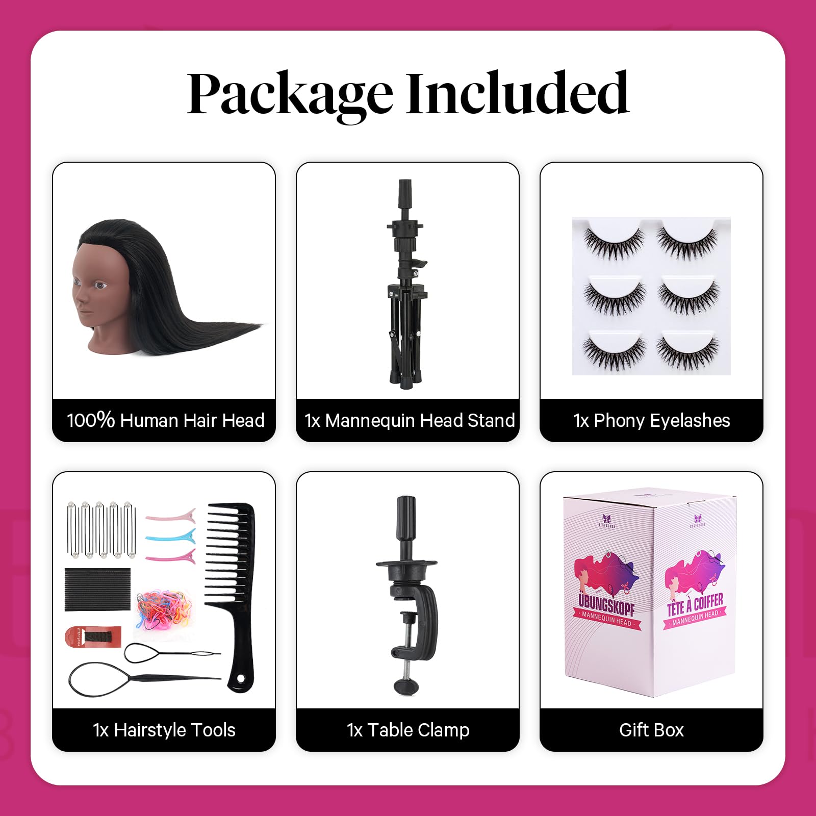 Neverland Beauty premium mannequin head gift for aspiring barbers and cosmetology learners.