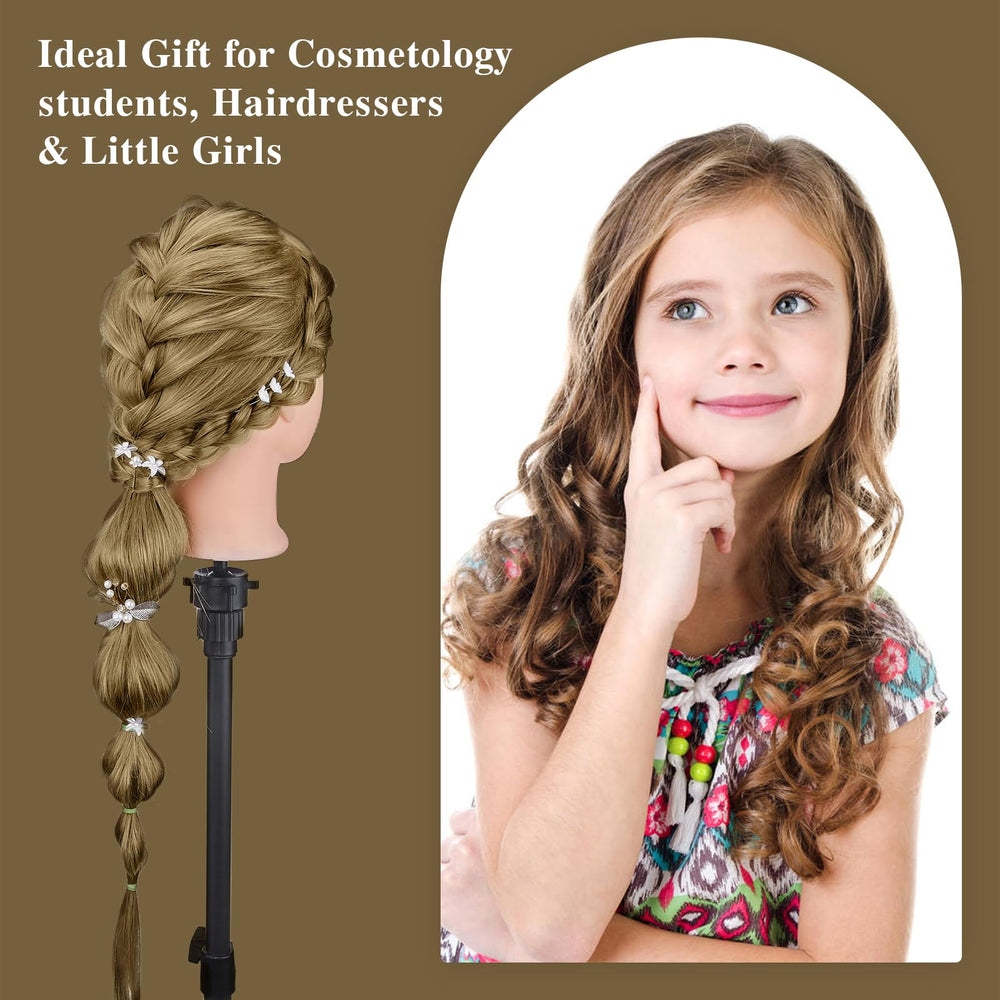 Neverland Beauty real hair mannequin head ideal for education and makeup demonstration on hair.