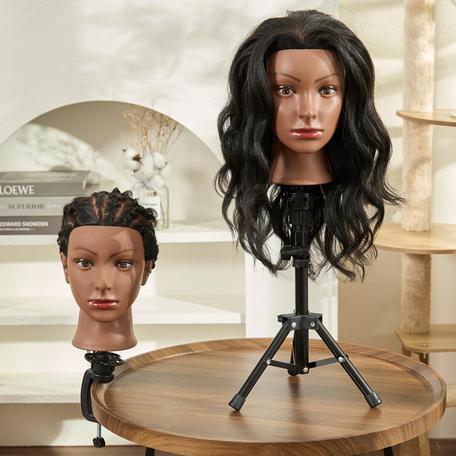 Neverland Beauty realistic-hair head aids beginners with safe, guided styling practice.