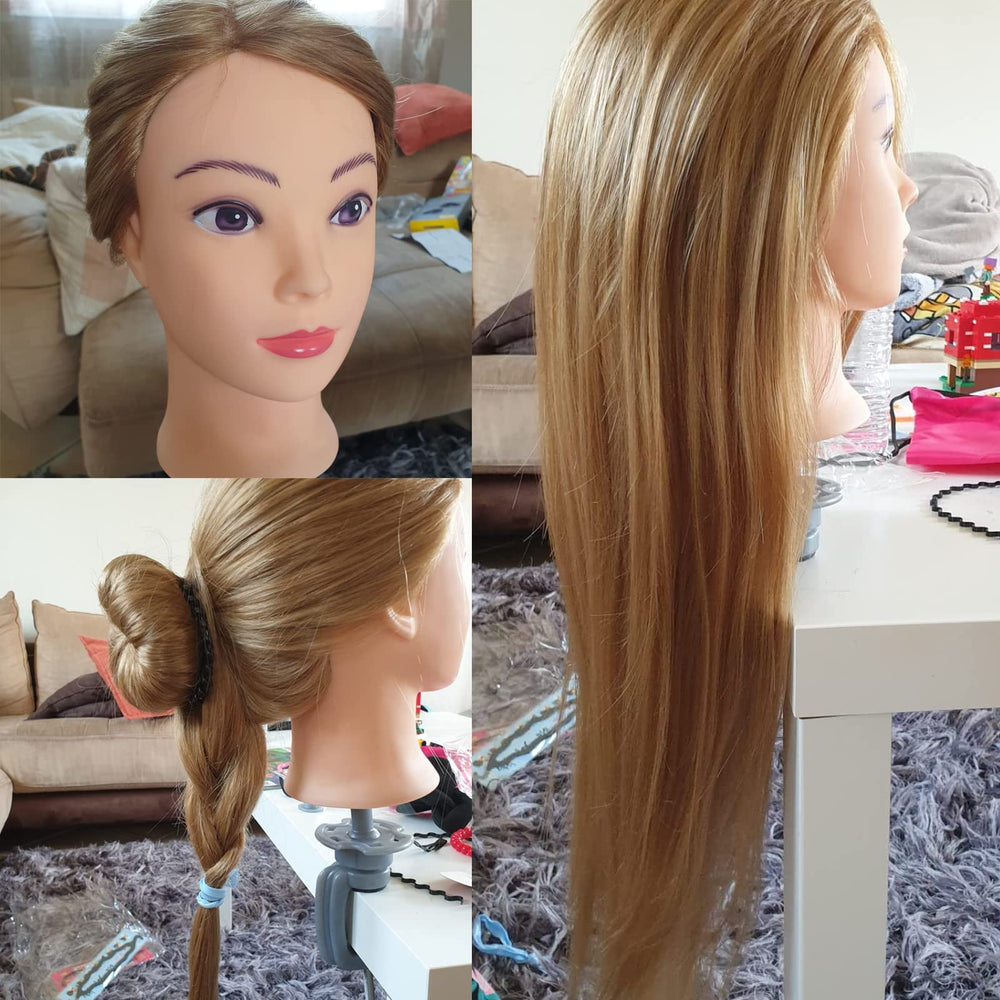 Neverland Beauty table clamp stand enables stable, hands-free mannequin head practice.