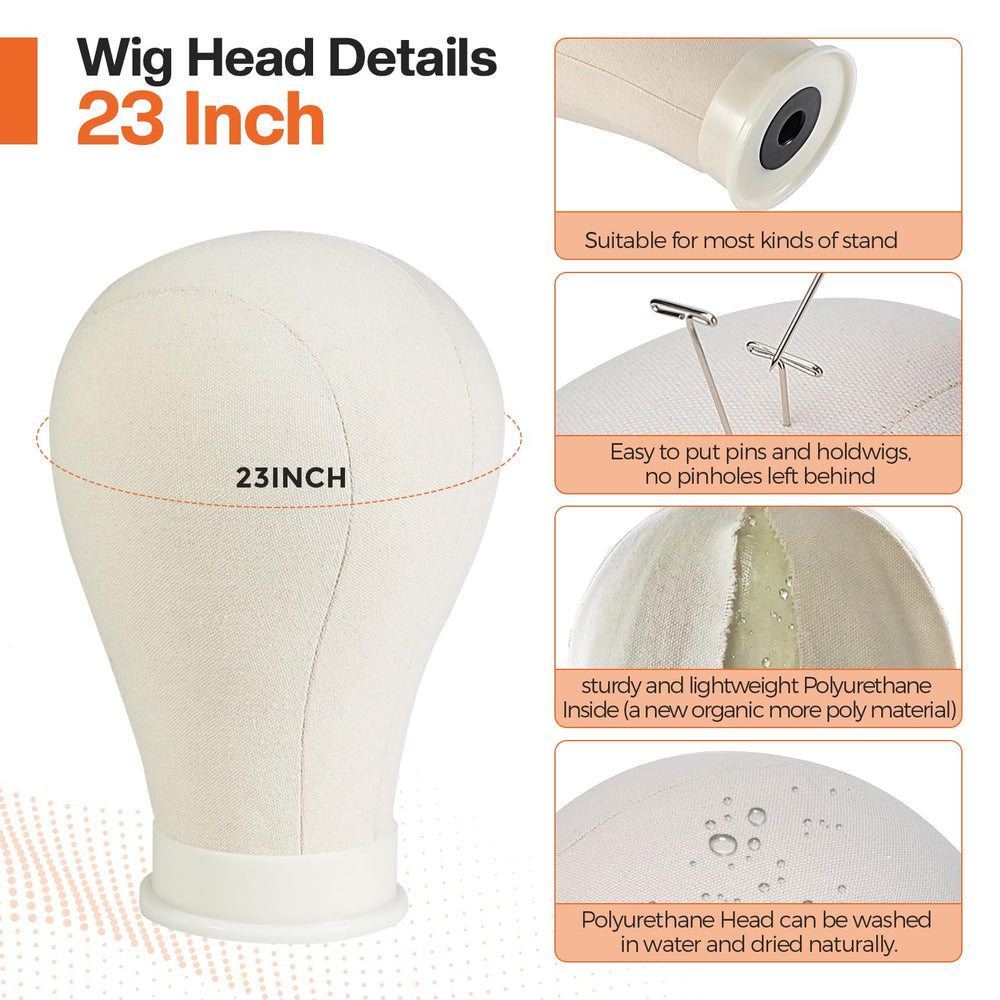 Neverland adjustable tripod manikin head offers steady hold for practice.