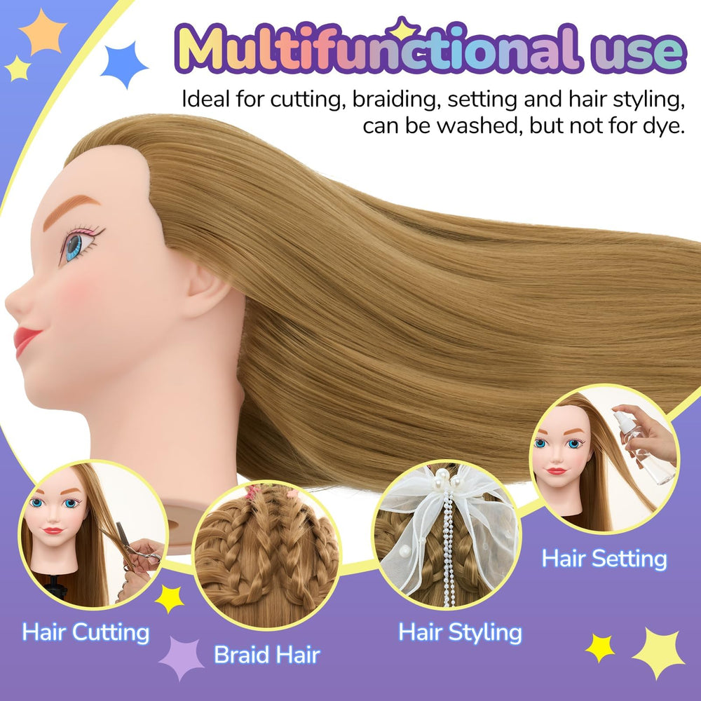 Neverland mannequin head 20inch braiding-practice display for tutorials