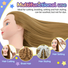Neverland mannequin head 20inch braiding-practice display for tutorials