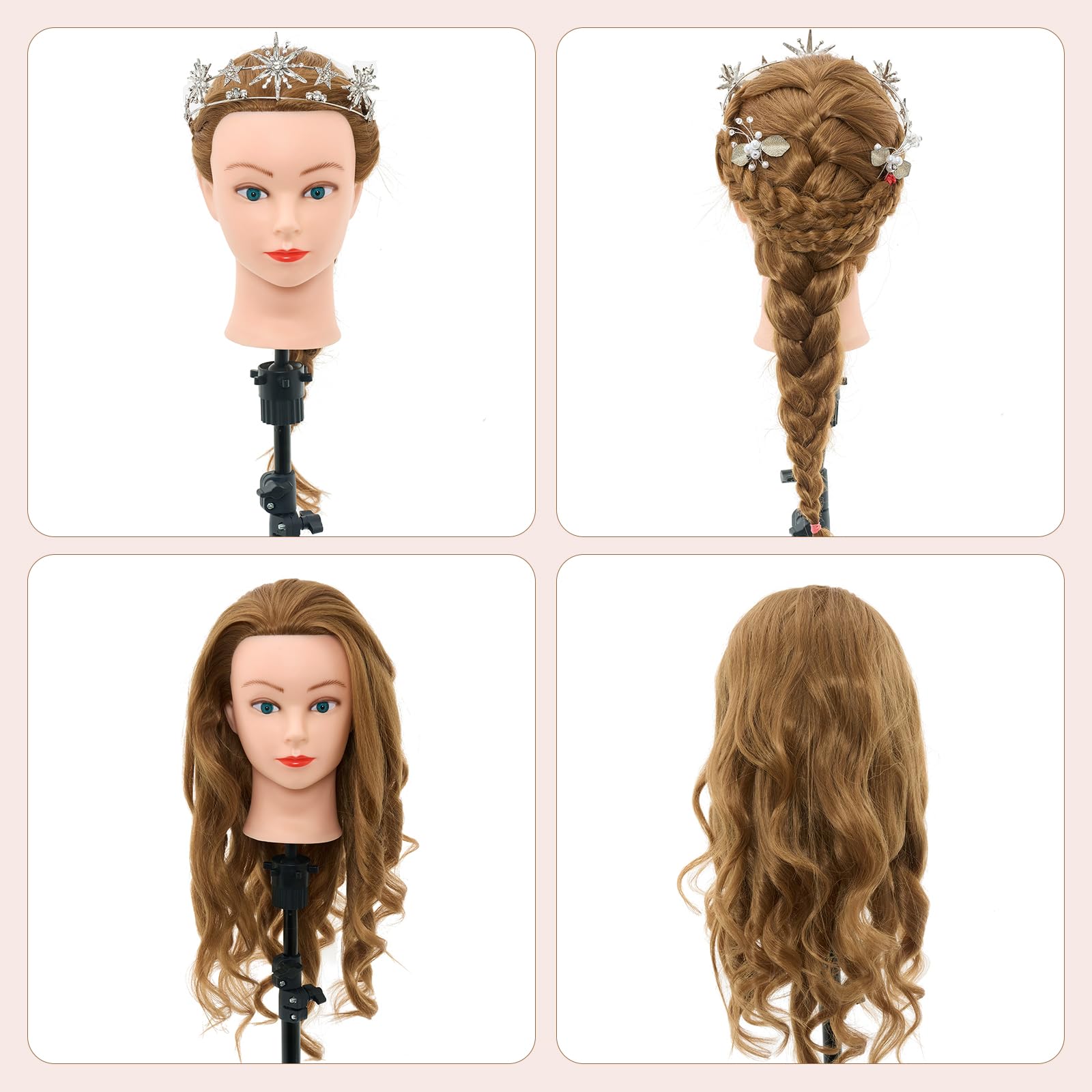 Neverland blonde hair mannequin head for braiding practice and creative styling.