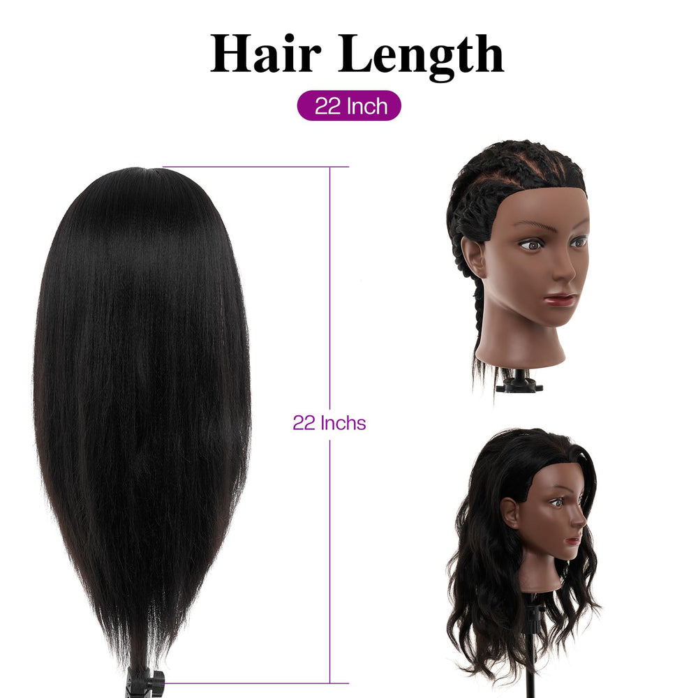 Neverland mannequin head braiding practice real hair under realistic conditions
